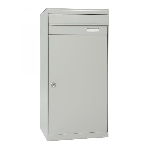 Paketbriefkasten Mefa Cedar 882 Weiß-Aluminium RAL 9006 mit Namensschild